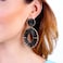 BaubleStar Raffia Tassel Fringe Rattan Hoop Drop Statement Earrings for Women Black Tiered Thread Handmade Round Oval Cirle Dangle Fashion Jewelry