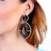 BaubleStar Raffia Tassel Fringe Rattan Hoop Drop Statement Earrings for Women Black Tiered Thread Handmade Round Oval Cirle Dangle Fashion Jewelry