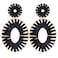 BaubleStar Raffia Tassel Fringe Rattan Hoop Drop Statement Earrings for Women Black Tiered Thread Handmade Round Oval Cirle Dangle Fashion Jewelry