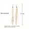 Badu Beige Bohemian Feather Dangle Earrings for Women with Shell Beads Long Tassel Design Drop Earrings