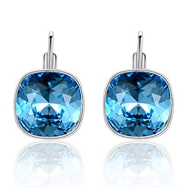 MDFUN Bella Drop Earrings Crystals 18K White Gold Plated Hypoallergenic Jewelry for Women