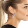 Betsey Johnson Womens Flower Gem Drop Earrings