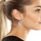 Betsey Johnson Womens Flower Gem Drop Earrings