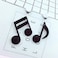 COLORFUL BLING Big Acrylic Punk style music note drop dangle earrings musical jewelry for women hip hop Black