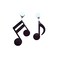 COLORFUL BLING Big Acrylic Punk style music note drop dangle earrings musical jewelry for women hip hop Black