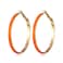 COLORFUL BLING Big Geometric Hoop Earring Multicolor Enamel Round Dangle Drop Earrings for Women Exaggerated Statement JewelryOrange