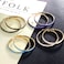 COLORFUL BLING Big Geometric Hoop Earring Multicolor Enamel Round Dangle Drop Earrings for Women Exaggerated Statement JewelryOrange