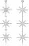 Blingsoul Silver Star Dangle Earrings Silver Rhinestone Earrings Dangling Style with Hexagram Star Earrings for Women Brides J100047 Star Snowflakes Silver