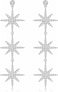 Blingsoul Silver Star Dangle Earrings Silver Rhinestone Earrings Dangling Style with Hexagram Star Earrings for Women Brides J100047 Star Snowflakes Silver