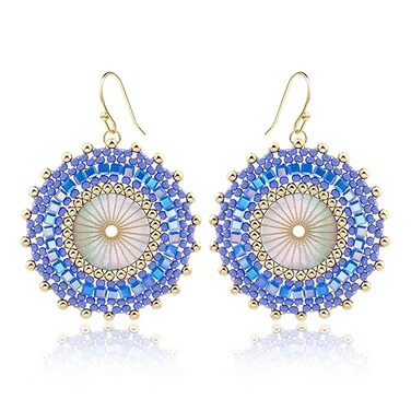 Joya Love Blue Beaded Earrings For Women Statement Boho Bead Dangle Earrings Lightweight Bohemia Drop Earring For Women