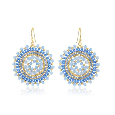 Elegance 11 Blue Earrings for women Summer Beaded Crystals Glass Bead Dangle Drop Bohemia Earrings Statement Earrings For Women