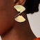 Bmadge Gold Geometric Earrings Exaggerated Statement Earrings Punk Stylish Sectored Twisted Earring Jewelry for Women