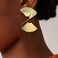 Bmadge Gold Geometric Earrings Exaggerated Statement Earrings Punk Stylish Sectored Twisted Earring Jewelry for Women