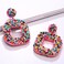 boderier Boderier Beaded Drop Earrings Bohemian Wire Wrapped Beaded Square Hoop Dangle Statement Earrings Colorful