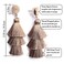 Me&Hz Bohemian 3Tier Thread Tassel Earrings Khaki Light Brown Drop Dangle Earrings for Women Chandelier Statement Fringe Earrings Gift for Her