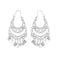 NTLX Bohemian Boho Chandelier Dangle Drop Earrings for Women Lightweight Filigree Gypsy Coin Disc Tassel Charm Hoops included Gift Box Silver