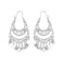 NTLX Bohemian Boho Chandelier Dangle Drop Earrings for Women Lightweight Filigree Gypsy Coin Disc Tassel Charm Hoops included Gift Box Silver