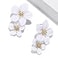 COLORFUL BLING Bohemian Daisy Flower Matte Floral Petal Drop Dangle Earrings Layered Tiered Chic Boho Wedding JewelryWhite