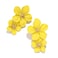 COLORFUL BLING Bohemian Daisy Flower Matte Floral Petal Drop Dangle Earrings Layered Tiered Chic Boho Wedding JewelryYellow