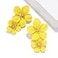 COLORFUL BLING Bohemian Daisy Flower Matte Floral Petal Drop Dangle Earrings Layered Tiered Chic Boho Wedding JewelryYellow
