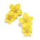 COLORFUL BLING Bohemian Daisy Flower Matte Floral Petal Drop Dangle Earrings Layered Tiered Chic Boho Wedding JewelryYellow