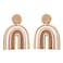 Caiyao Bohemian Layered Polymer Clay U Shape Rainbow Earrings Lightweight Statement Thick Chunky Rainbow Handmade Ceramic Clay Dangle Earrings for Women Birthday Jewelry GiftE brown