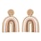 Caiyao Bohemian Layered Polymer Clay U Shape Rainbow Earrings Lightweight Statement Thick Chunky Rainbow Handmade Ceramic Clay Dangle Earrings for Women Birthday Jewelry GiftE brown