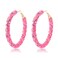COLORFUL BLING Bohemian Shiny Glitter Sequins Hoop Earrings Wrapped Gold Plated Circle Statement Rhinestone Dangle Drop Earrings for Women Boho Jewelrypink