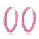 COLORFUL BLING Bohemian Shiny Glitter Sequins Hoop Earrings Wrapped Gold Plated Circle Statement Rhinestone Dangle Drop Earrings for Women Boho Jewelrypink