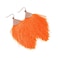 RIAH FASHION Bohemian Silky Thread Fan Fringe Tassel Statement Earrings Lightweight Strand Feather Shape Dangles Feather Fringe Neon Orange