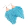 RIAH FASHION Bohemian Silky Thread Fan Fringe Tassel Statement Earrings Lightweight Strand Feather Shape Dangles Feather Fringe White