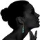 Plumiss Boho Blue Imperial Jasper Stone Dangle Earrings