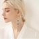 Plumiss Boho Handmade Blue Agalmatolite Stone Earrings for Women Unique Colored Stylish Stone Dangle Earrings Jewelry Gift