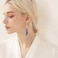 Plumiss Boho Women Gemstone Earrings Blue Purple Imperial Jasper Stone Earrings for Women