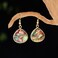 Plumiss Boho Women Jasper Stone Earrings Handmade Colorful Waterdrop Imperial Jasper Unique Healing Stone Dangle Earrings