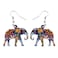 BONSNY Acrylic Africa Jungle Elephant Drop Dangle Statement for Women Earrings Jewelry Charms Gifts Multicolor