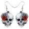 BONSNY Bonsny Acrylic Drop Dangle Halloween Rose Flower Skeleton Skull Earrings Punk Jewelry For Women Gift