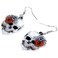 BONSNY Bonsny Acrylic Drop Dangle Halloween Rose Flower Skeleton Skull Earrings Punk Jewelry For Women Gift