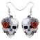 BONSNY Bonsny Acrylic Drop Dangle Halloween Rose Flower Skeleton Skull Earrings Punk Jewelry For Women Gift