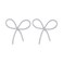 FAMARINE Bow Earrings for Women Silver Plated Cubic Zirconia Bow Drop Earrings for Women Present