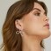 FAMARINE Bow Earrings for Women Silver Plated Cubic Zirconia Bow Drop Earrings for Women Present