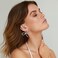 FAMARINE Bow Earrings for Women Silver Plated Cubic Zirconia Bow Drop Earrings for Women Present