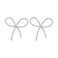 FAMARINE Bow Earrings for Women Silver Plated Cubic Zirconia Bow Drop Earrings for Women Present