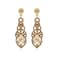 BriLove Long Large Dangle Earrings for Women Crystal Art Deco Teardrop Hollow Chandelier Statement Jewelry Champagne GoldToned
