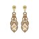 BriLove Long Large Dangle Earrings for Women Crystal Art Deco Teardrop Hollow Chandelier Statement Jewelry Champagne GoldToned