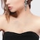 BriLove Wedding Bridal Dangle Earrings for Women Bohemian Boho Crystal Multiple Teardrop Chandelier Long Jewelry SilverTone Grey Black