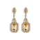 BriLove Wedding Statement Big Earrings for Women Emerald Cut Crystal Infinity Figure 8 Chandelier Large Long Earring Champagne
