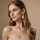 BriLove Wedding Statement Big Earrings for Women Emerald Cut Crystal Infinity Figure 8 Chandelier Large Long Earring Champagne