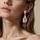 BriLove Wedding Statement Big Earrings for Women Emerald Cut Crystal Infinity Figure 8 Chandelier Large Long Earring Champagne