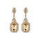 BriLove Wedding Statement Big Earrings for Women Emerald Cut Crystal Infinity Figure 8 Chandelier Large Long Earring Champagne
